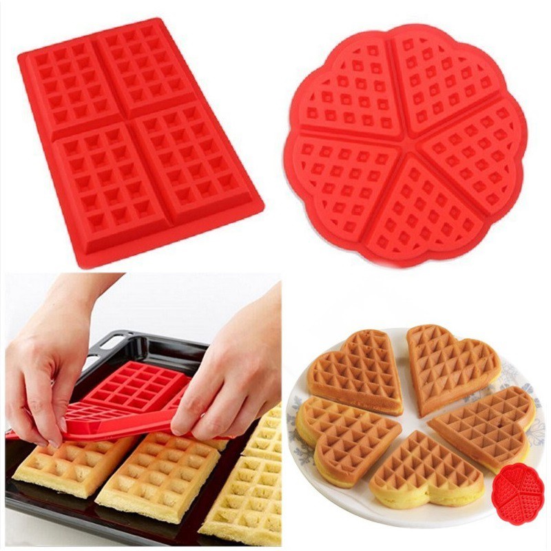 Silicone Waffle mould Waffle Mold Microwave Baking Cookie Cake Bakeware