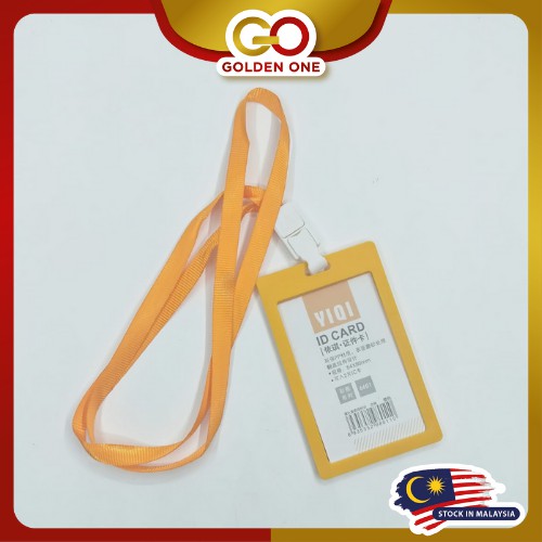 Employee Work Badge ID Card Holder Vertical Holders With Lanyard 069V