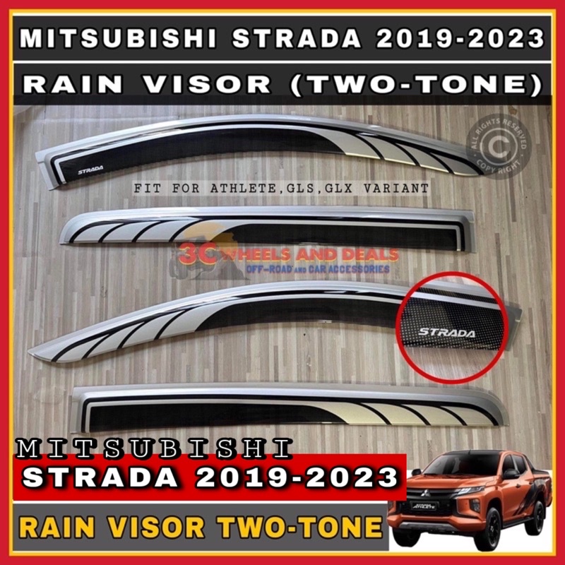 Mitsubishi STRADA TRITON 2019-2023 RAIN VISOR TWO-TONE (strada ...