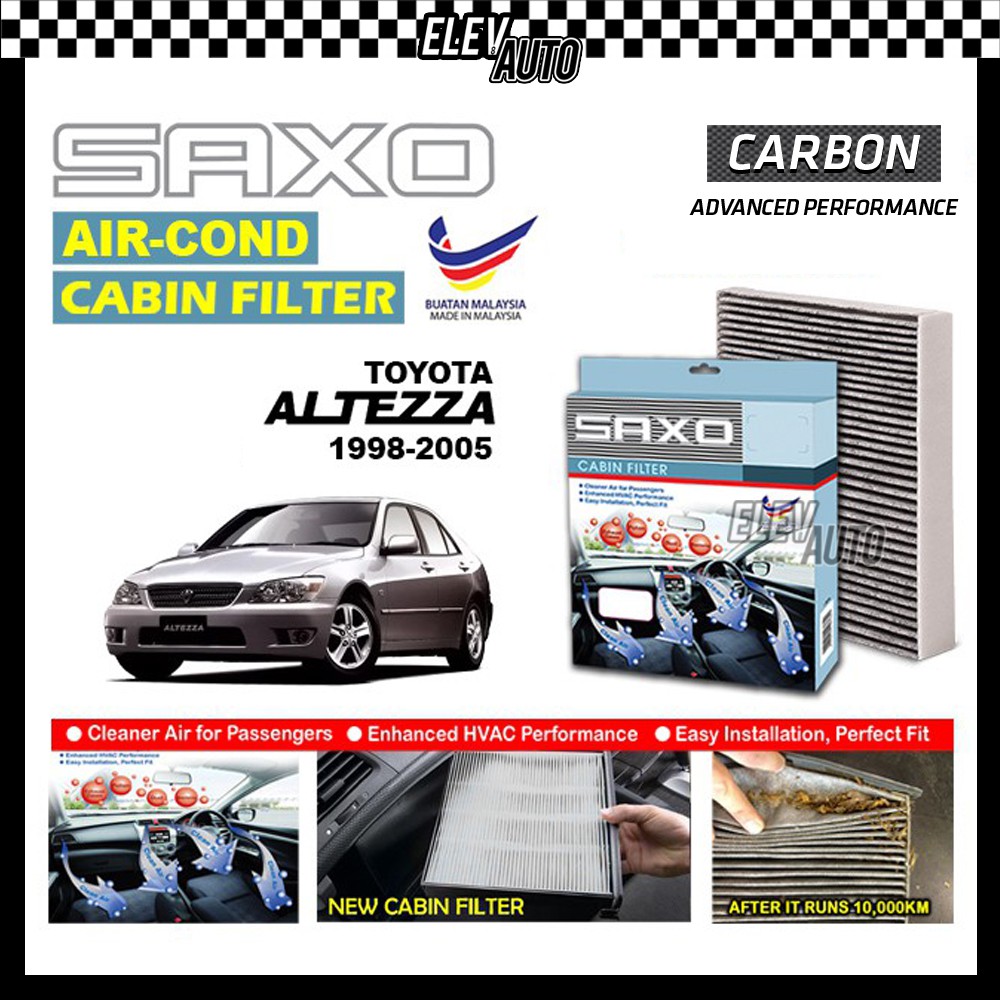Toyota Altezza 1998-2005 SAXO Premium Cabin Filter Air Cond Filter ...