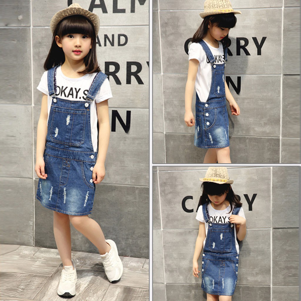 2022 Summer Baby Girl Clothes Children Casual Dresses Demin, 60% OFF