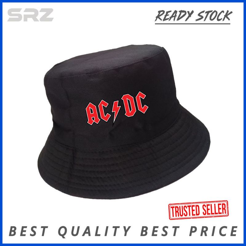 TOPI BUCKET ACDC BLACK FISHING BUCKET HAT OUTDOOR | Shopee Malaysia