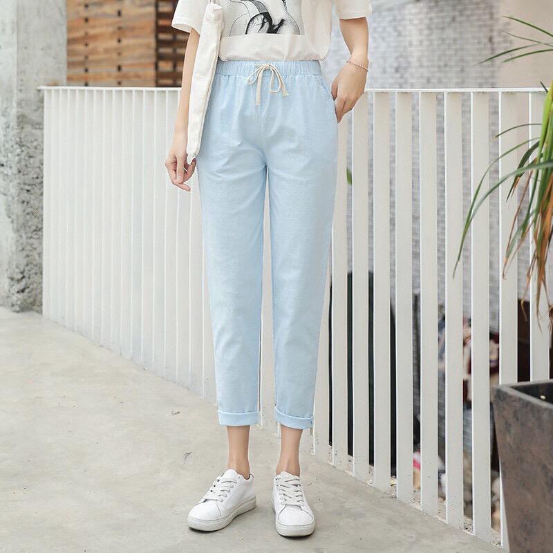 《Mega Deal》Korean Women Trousers Female Cotton Loose Casual Pants Plus ...