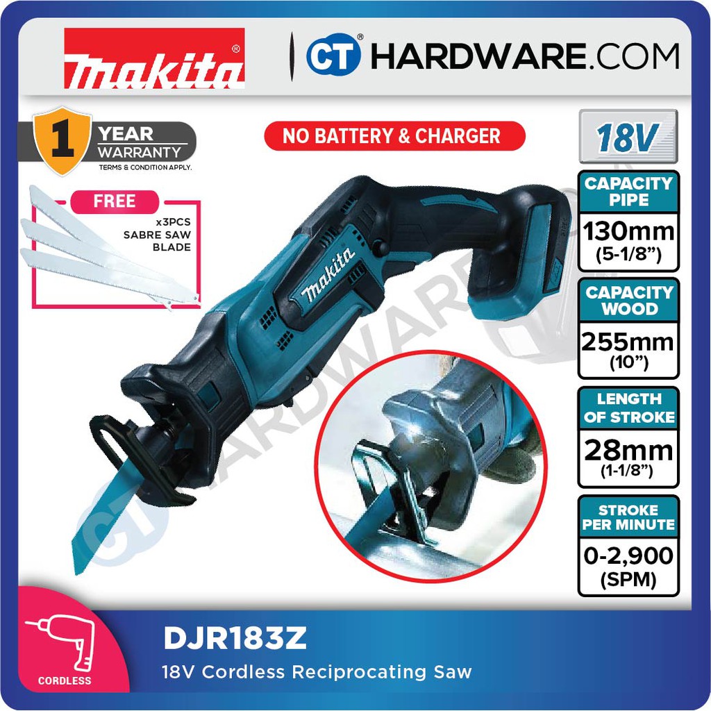 Makita reciprocating saw online with battery and charger