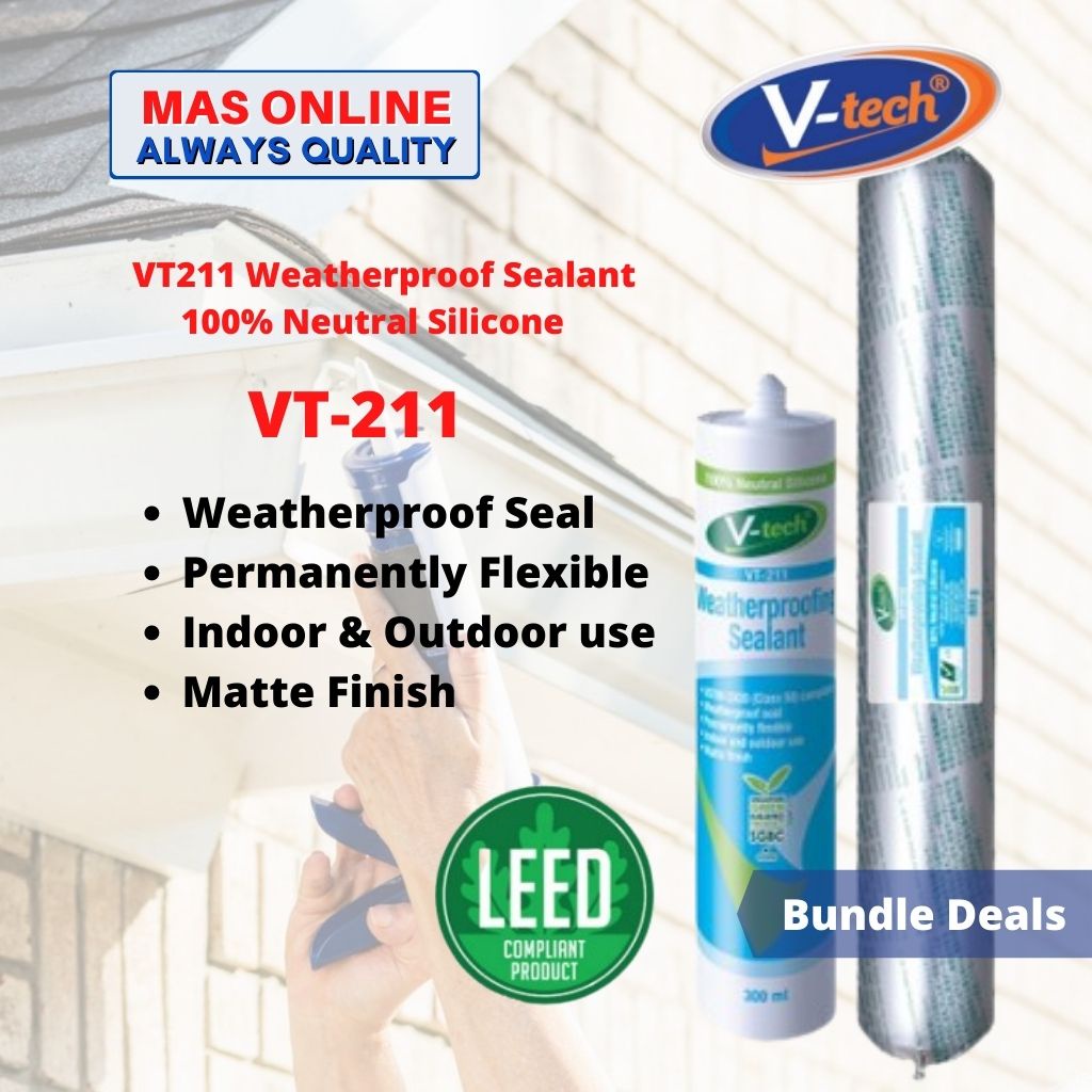 VT-211 MB Weatherproofing Sealant Glass & Metal Silicone Sealant 300ml ...