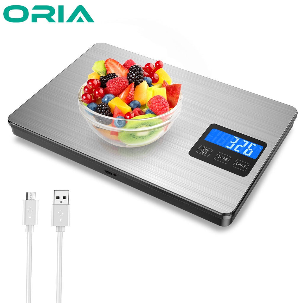 ORIA USB Rechargeable Digital Kitchen Scale High Accuracy Food Scale