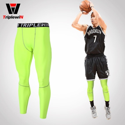 Tight Pants Men Triplewin Green Highlight Running Basketball