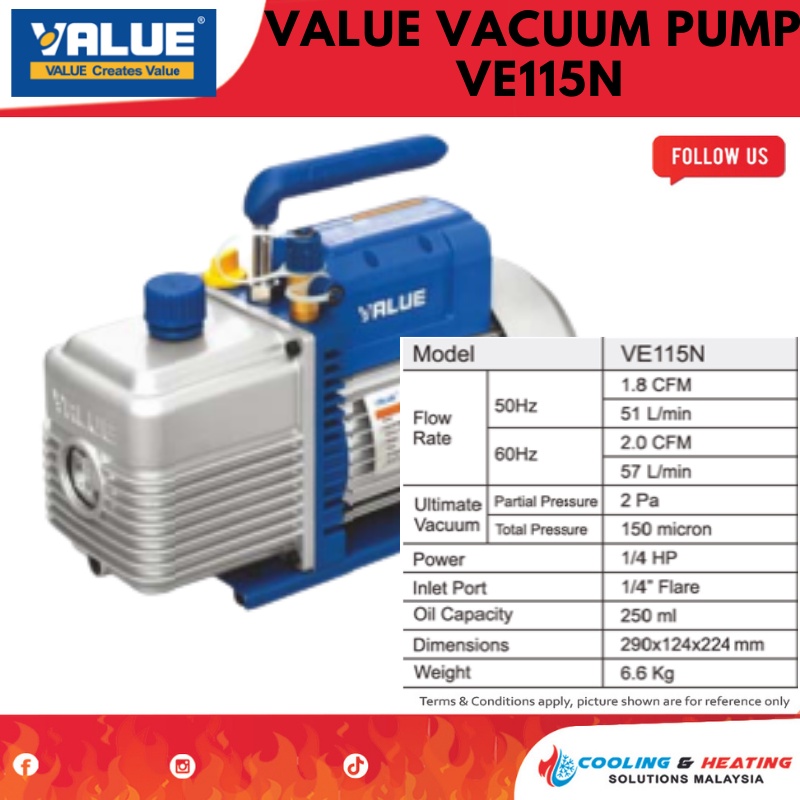 VALUE VACUUM PUMP VE115N VE135N VE180N VE280N 1HP UNTIL VRF Shopee