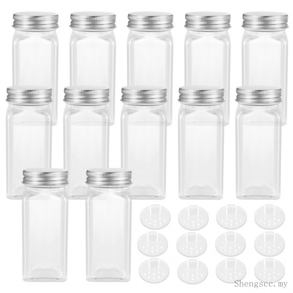 Jars for Spices 12Pcs Glass Spice Organizer Kitchen with Pour Sift Shaker