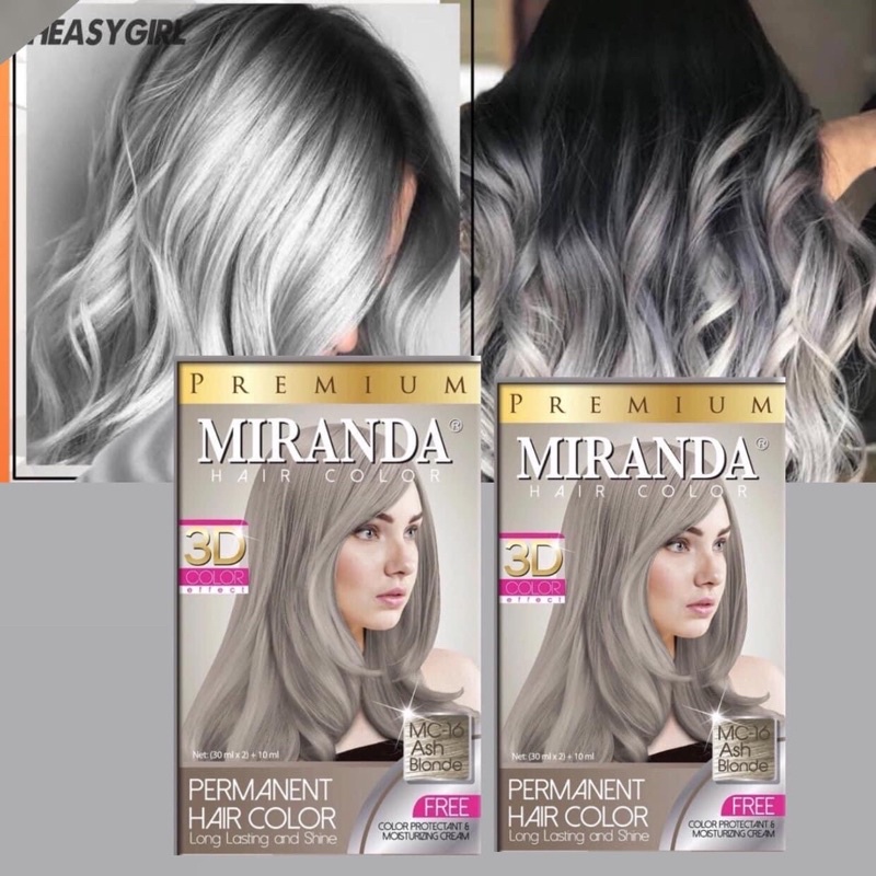 Miranda Hair Color Ash Blonde / Pewarna Rambut Grey silver | Shopee ...