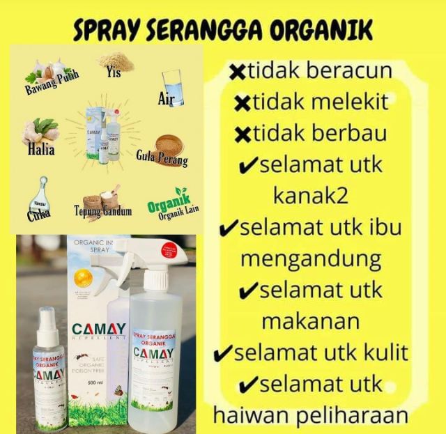CAMAY SPRAY UNTUK SEMUT, LIPAS, KUTU, PEPIJAT, ULAT, ANAI-ANAI, KUTU ...