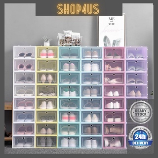 24 Pack Shoe Storage Box, Plastic Foldable Shoe Box, Stackable