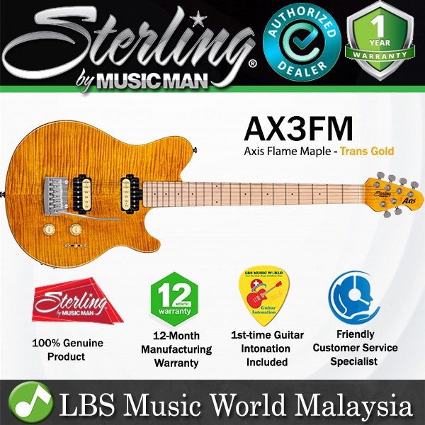 Sterling By Ernie Ball Music Man AX3FM Axis Flame Maple Electric Guitar ...