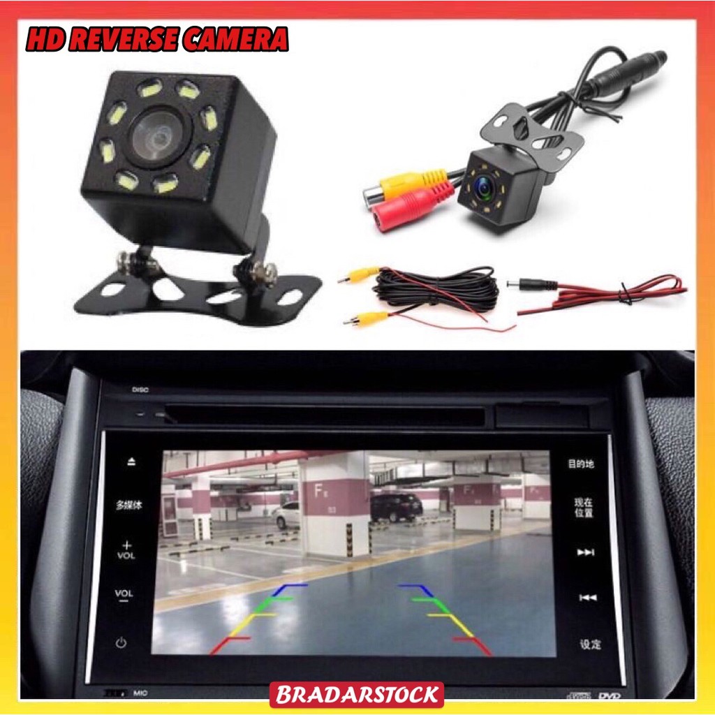 FULL HD REVERSE CAMERA 8LED Waterproof Night Vision Rear View Parking ...