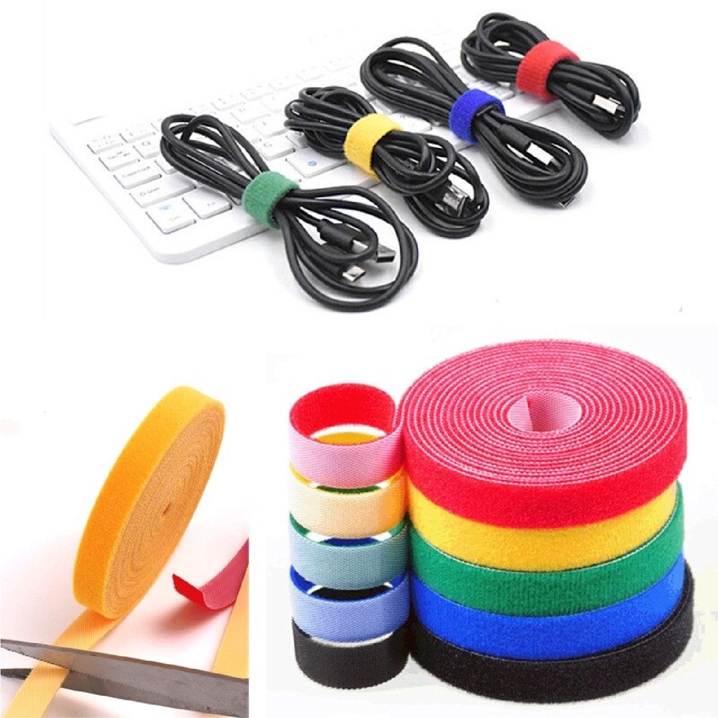 NNS Wire Organizer Cable Ties Adhesive Fastener Tape Magic Hooks Loops Cable Ties Hook & Loop