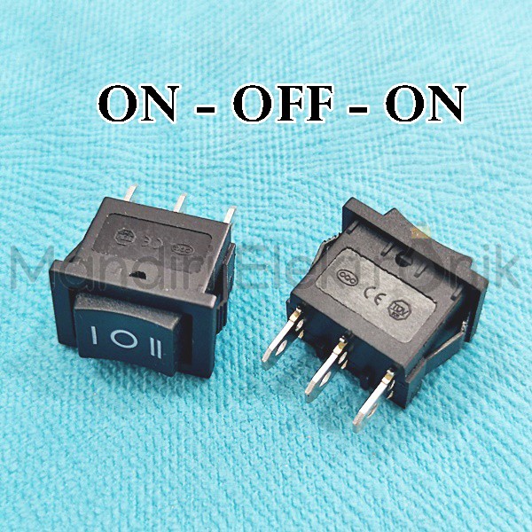 HITAM Mini Black On Off On Off On 3-Pin Switch (Without Light) | Shopee ...