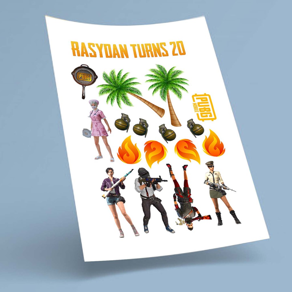 PUBG CUSTOM NAME & AGE [JPEG FORMAT/FILE] [CAKE TOPPER] [PRINT SENDIRI ...