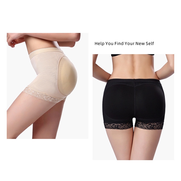 Padded Lace Butt Lifter Shapewear Panties - Womens Seamless Hip
