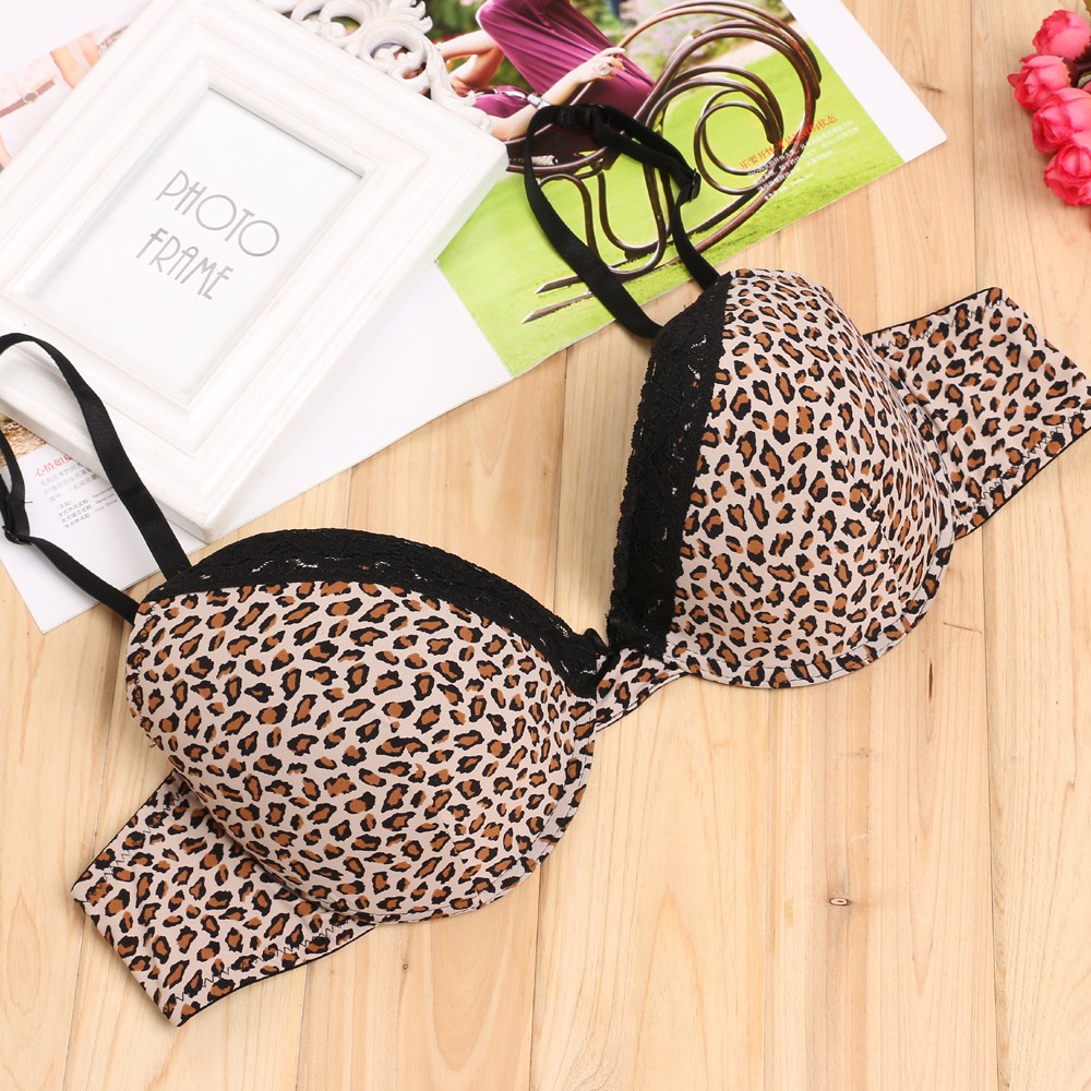 Intimate Bra Sexy Plus size Leopard Glossy Lace Bra Underwear