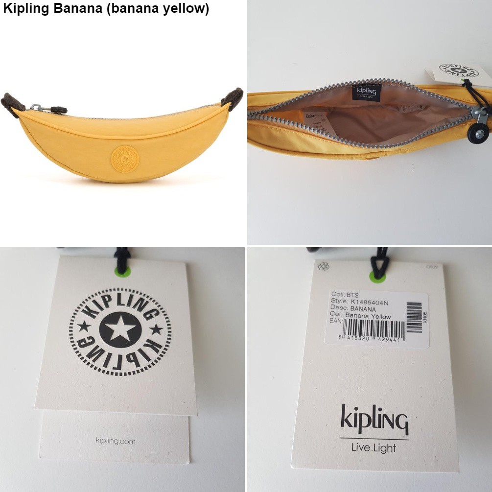 NWT Kipling Banana Pen Pencil Case Imported from UK Shopee