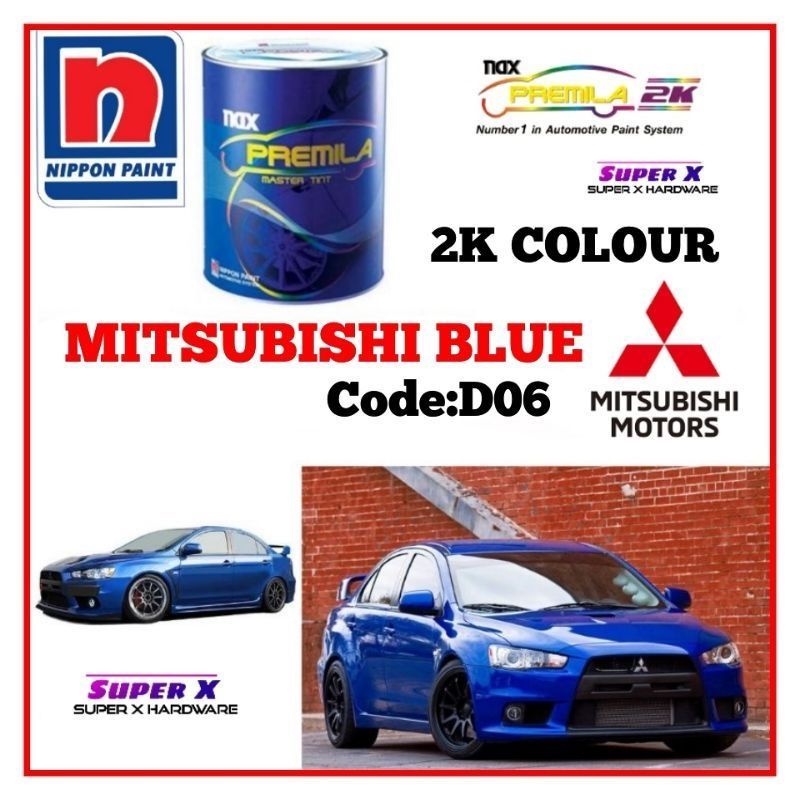 NIPPON 2K CAR PAINT MITSUBISHI BLUE Code:D06/cat kereta 2k | Shopee ...