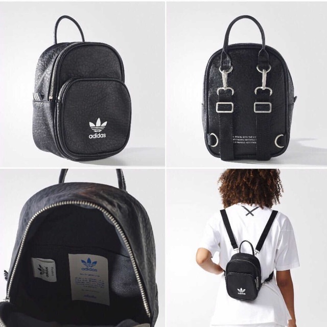 Adidas Originals PU Leather Mini Backpack Shopee Malaysia