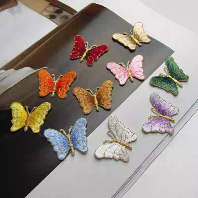*Ready Stock* 3*3.8cm Butterfly Shape DIY On The Fabric 11 Colour High ...