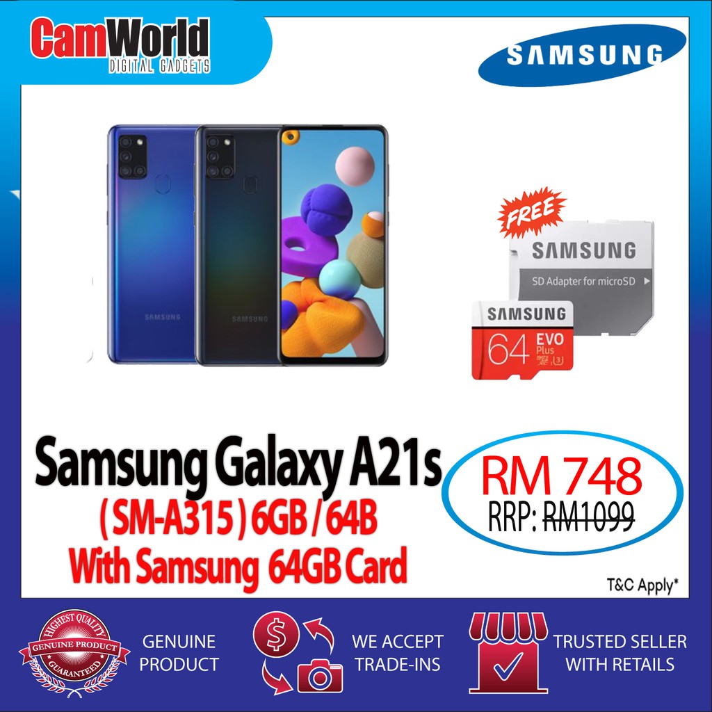 Samsung Galaxy A21S (SMA217 )(6GB/64GB) With Samsung 64GB Micro Sd