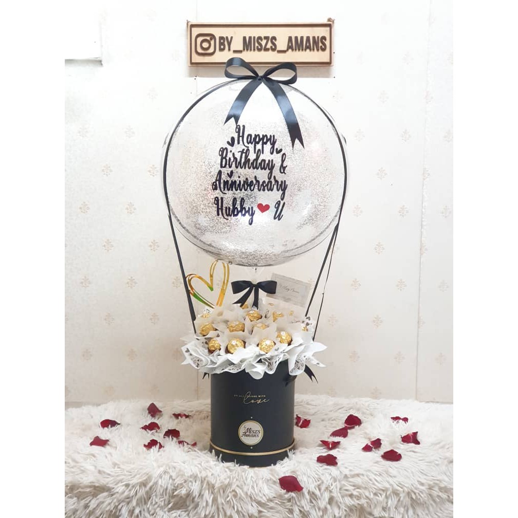 Silver Glitter 16 pcs Ferrero Rocher Jumbo Bouquet Birthday Gift