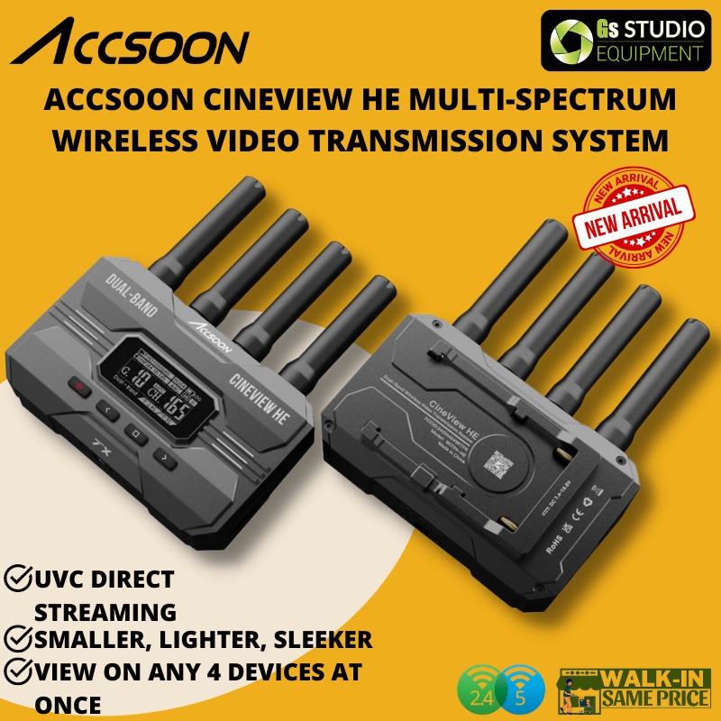 ACCSOON CineView HE Multi-Spectrum Wireless Video Transmission System ...