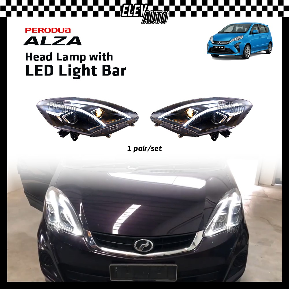 Perodua Alza LED Headlamp DRL Daylight Headlamp Headlight Shopee Malaysia