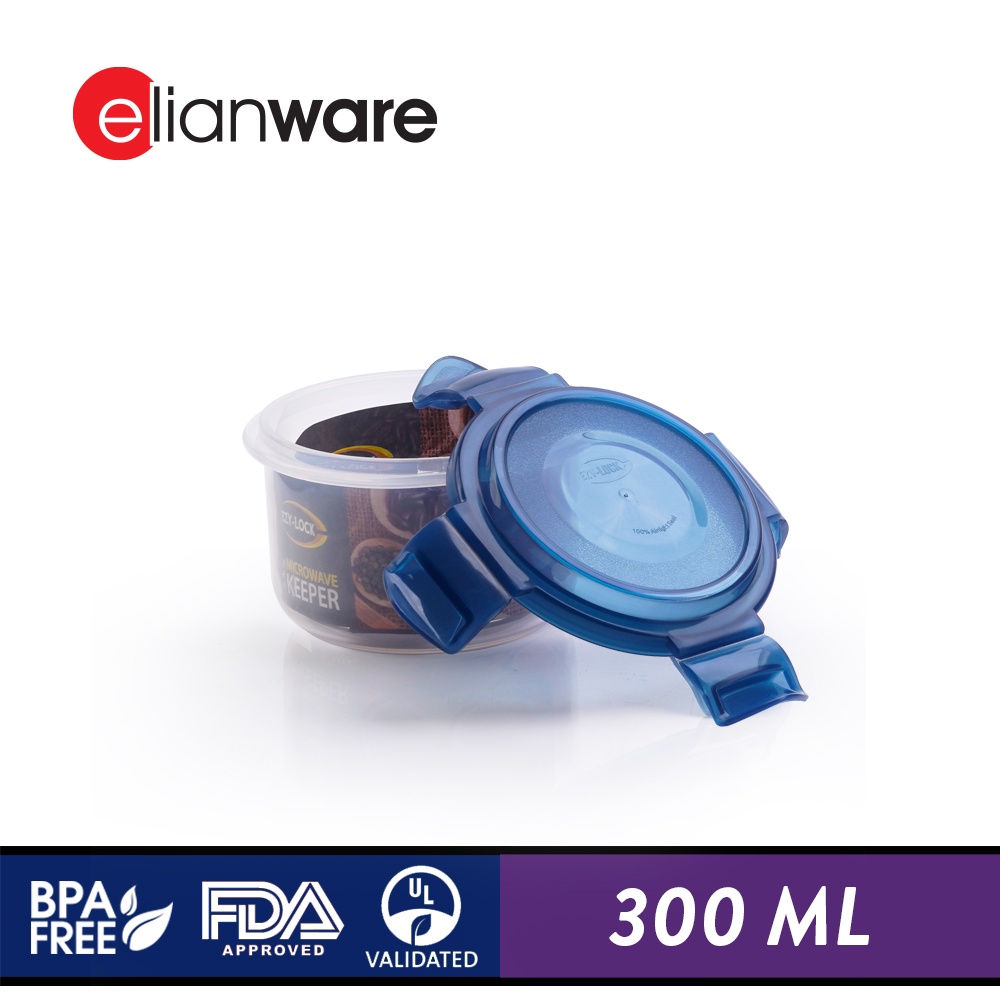 Elianware BPA Free EzyLock Microwavable Round Food Container (1 Pcs/5