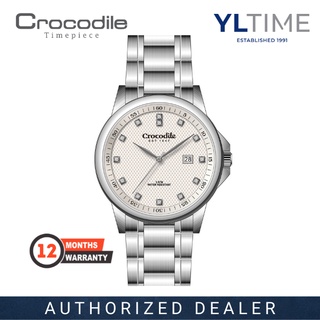 Original] Crocodile CR2244.158 Elegance Sapphire Men Watch with Blue Dial  Two Tone Silver and Gold Stainless Steel, Official Warranty