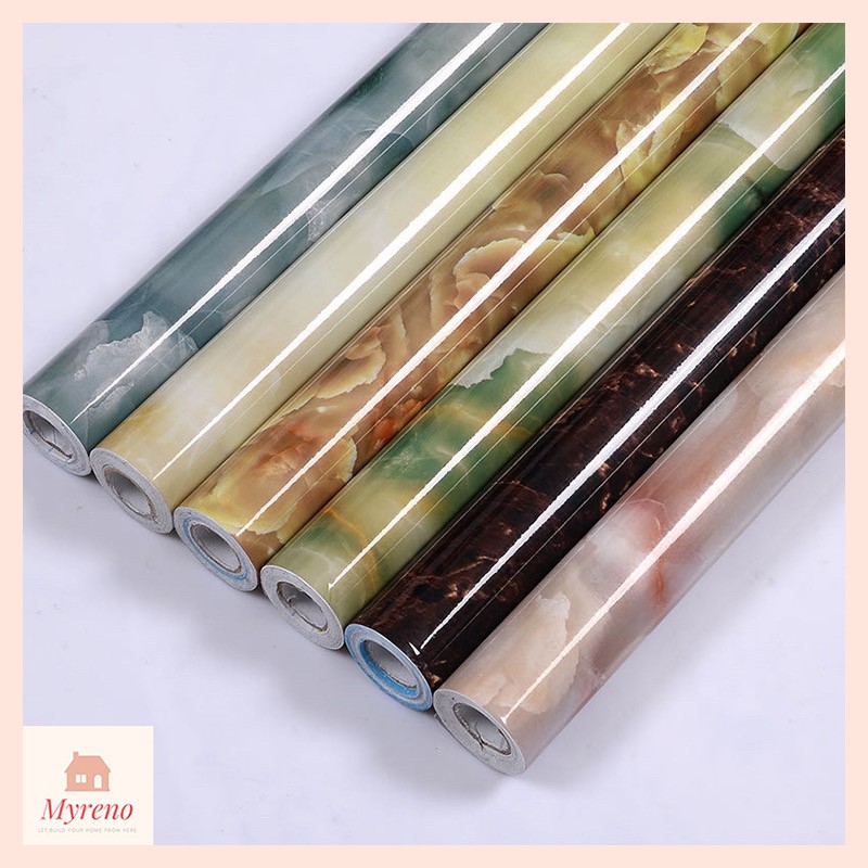 [Ready Stock] (60cm x 5m) DIY Marble Wallpaper Cabinet Wallpaper ...