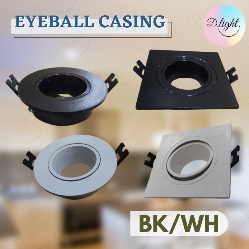 EYEBALL CASING INCLUDE GU10 HOLDER FITTING CASING BK WH ROUND SQUARE ...