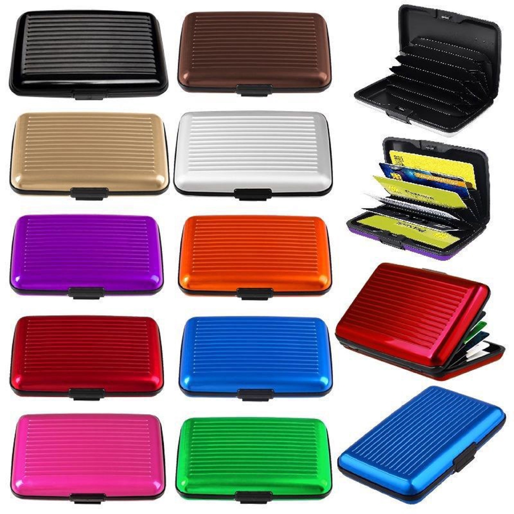 RFID Scan Protected Aluminium Security Wallet Bank Credit Card Holder ...