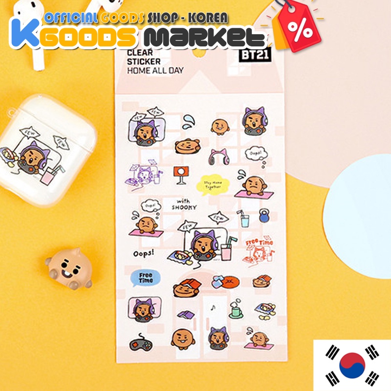 BT21 Clear Sticker Home all day Monopoly Official Goods | Shopee Malaysia