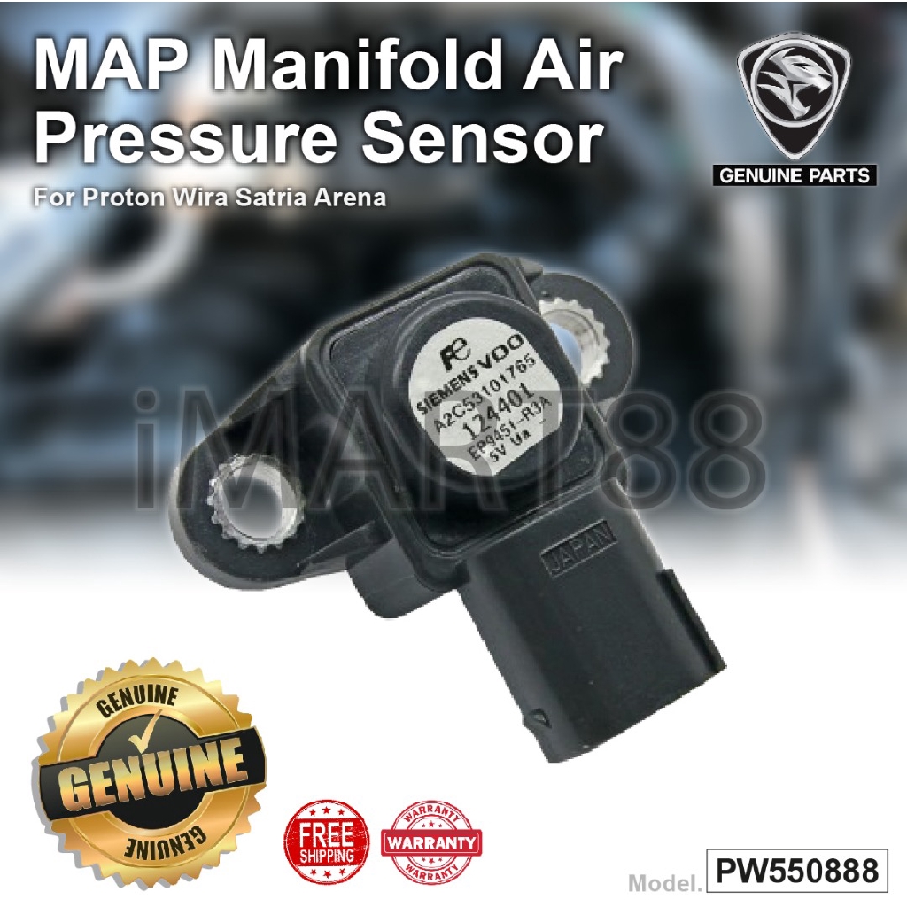 Map Sensor Proton Wira Satria 1.3L 1.5L 4G13 4G15 VDO PW550888 Manifold Air Pressure Shopee