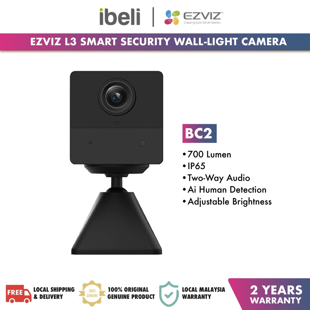 EZVIZ BC2 2MP Indoor Wi-Fi Smart Home Battery Powered Camera Smart ...