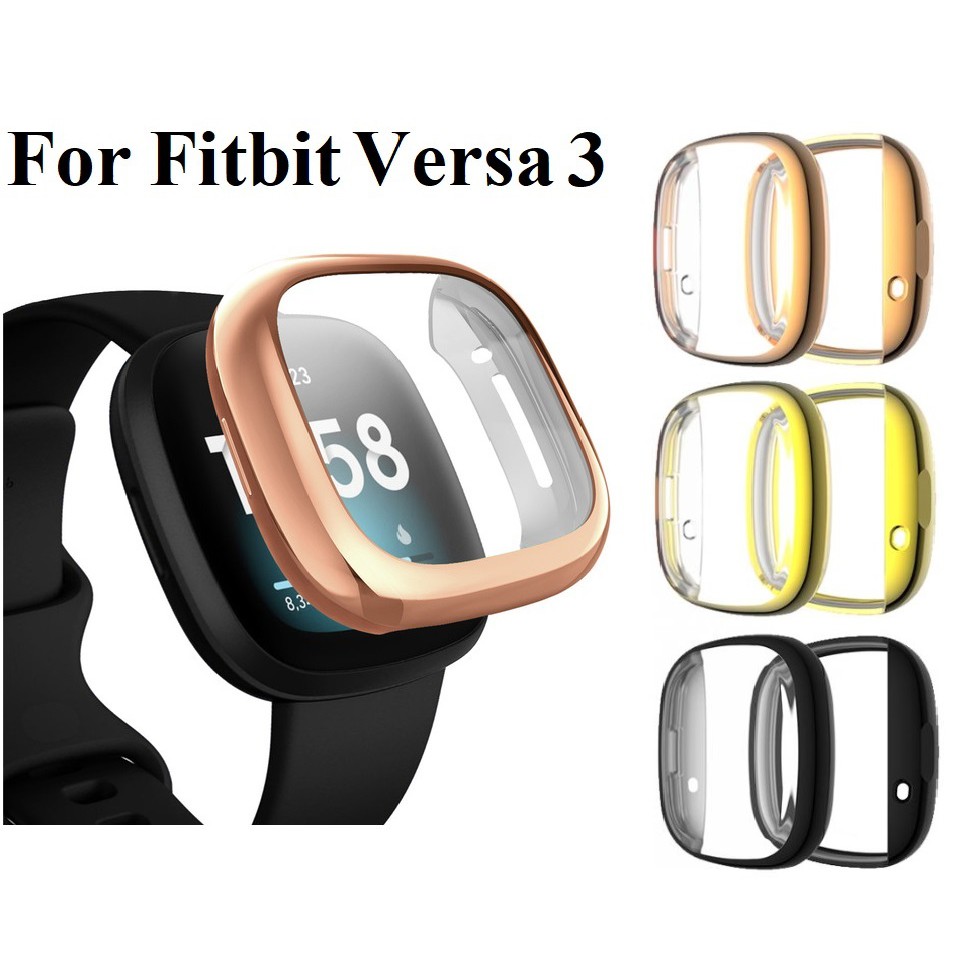 For Fitbit Versa 3 / Fitbit Sense Case Screen Protector Case for Versa 3 soft TPU Plated Bumper