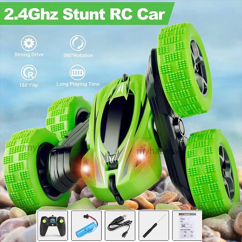 RC Car 2.4G Radio Remote Control Car 1:24 Double Side RC Stunt Cars 360 ...