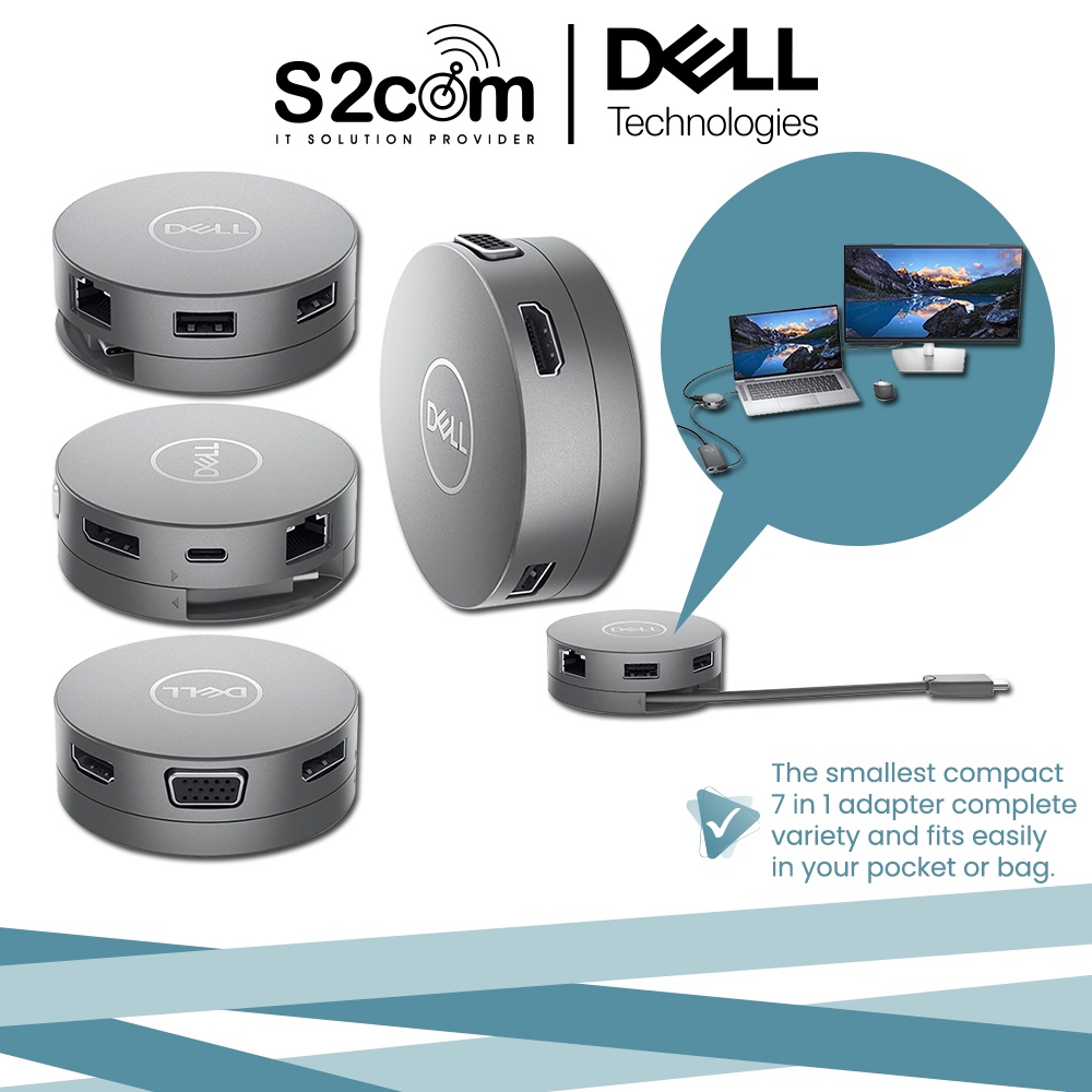 Dell 7 In 1 USBC Multiport Adapter Extensive Connectivity Compact