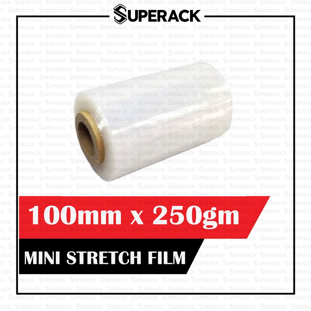 SUPERACK Baby Roll Mini Stretch Film 100mm x 250gm x 1 Roll | Shopee ...