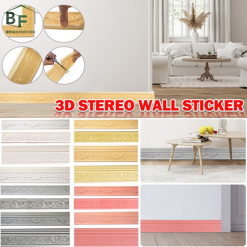 3D Wall Skirting Wallpaper Border Self-Adhesive Flexible Foam Molding ...