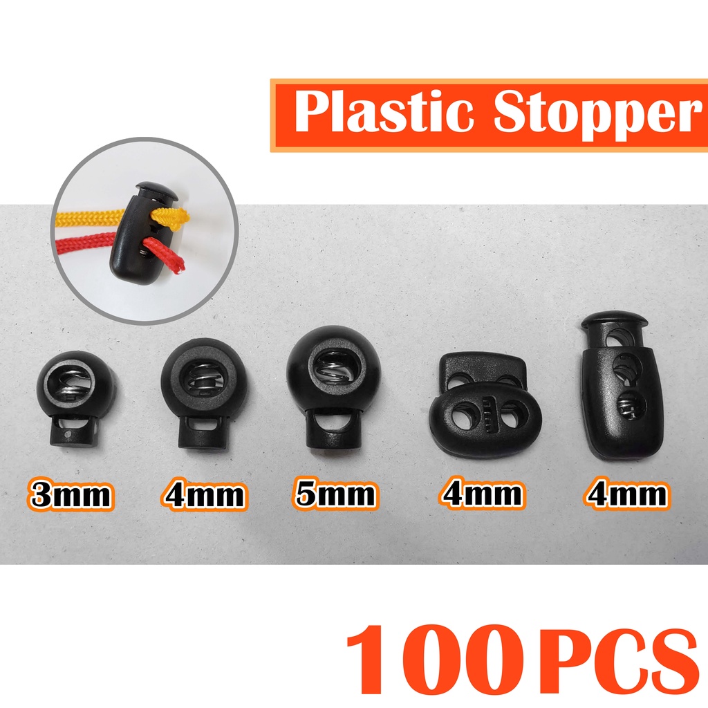 (100PCS) Plastic Stopper String Bag Stopper Tali Seluar Stopper Cord ...