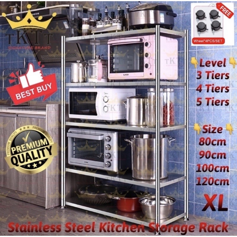 TKTT Stainless Steel Kitchen Rack Galvanised Multifunctional Utensil ...