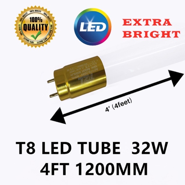 4FT 32W T8 LED Tube 6500K Daylight (Extra Bright) | Shopee Malaysia
