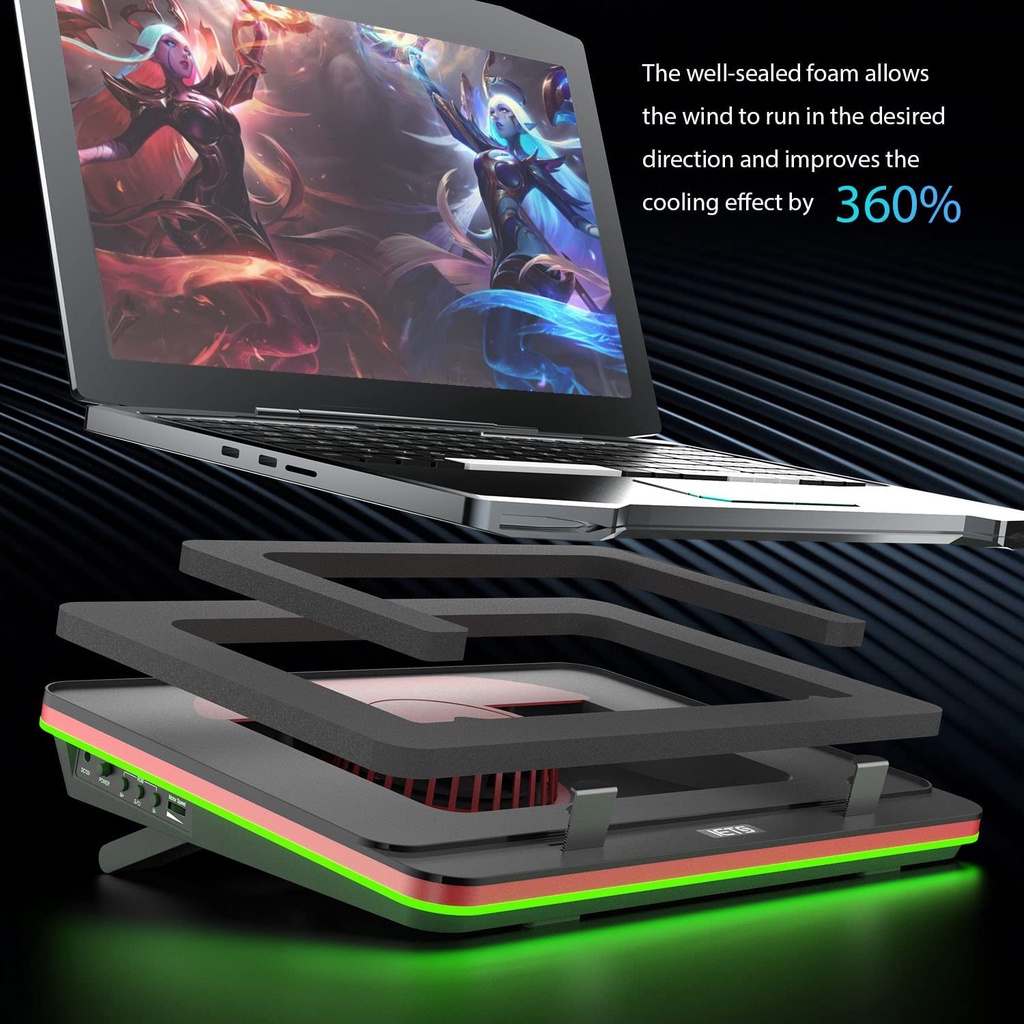 IETS GT500 Turbo-Fan RGB Cooling Pad for 13-17.3 inch Laptops | Shopee ...