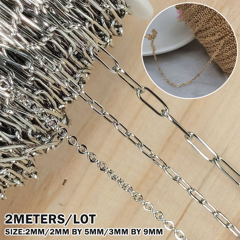 2meters Stainless Steel Necklace Chain for Diy Jewelry Making Chains ...