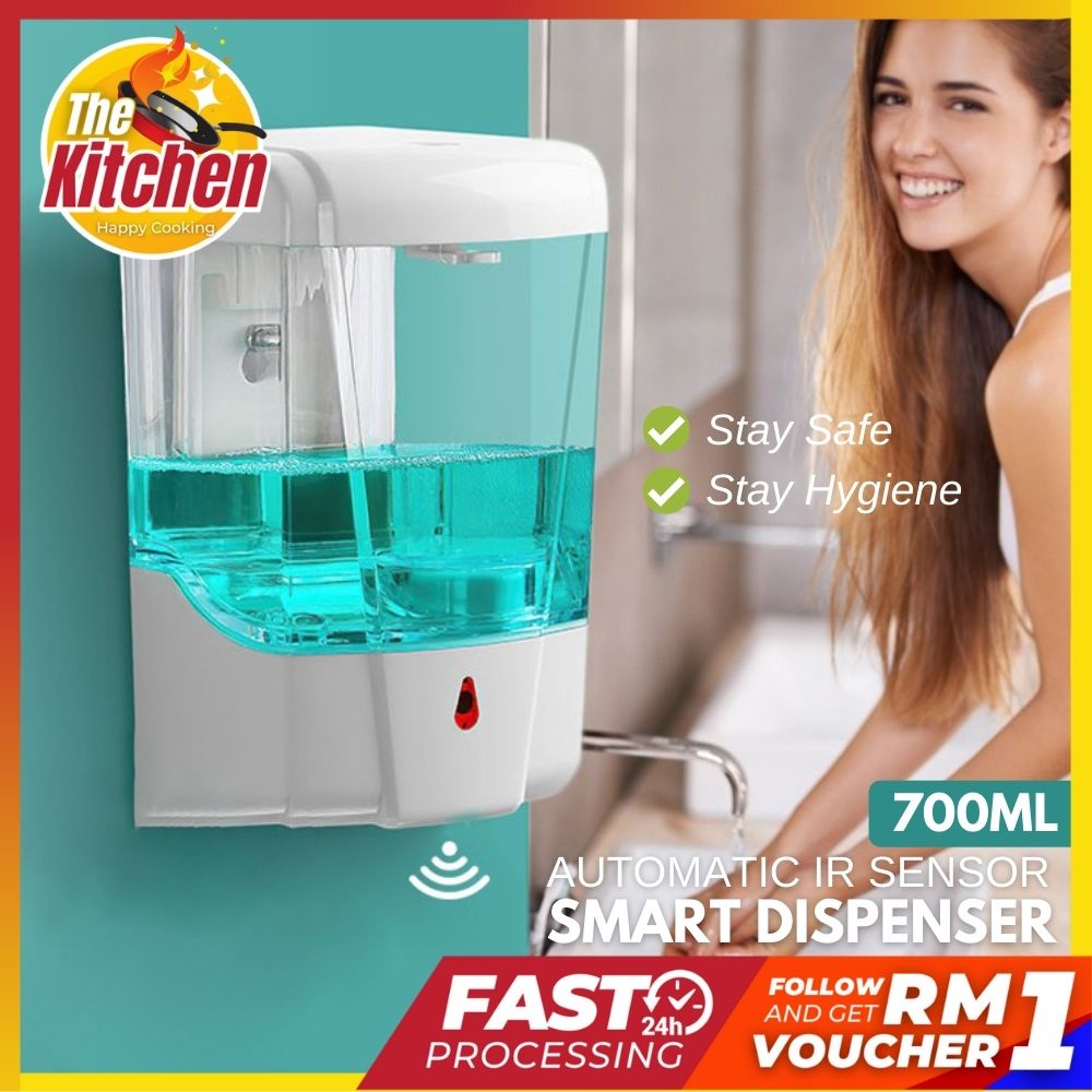 700ml Automatic Liquid Soap Dispenser Touchless Wall Mounted Battery